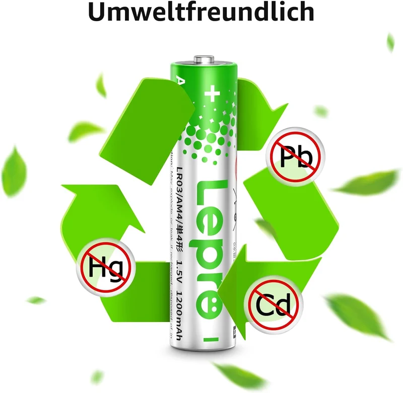Lepro AAA Batterien, 48 Stück, Alkaline Batterie AAA mit 1.5V - Langlebig, Leistungsstark & Auslaufsicher, Ideal für Fernbedienungen, Spielzeug, Uhren, Taschenlampe UVM