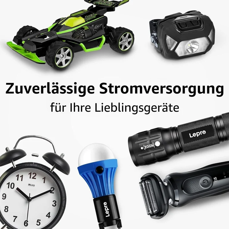 Lepro AAA Batterien, 48 Stück, Alkaline Batterie AAA mit 1.5V - Langlebig, Leistungsstark & Auslaufsicher, Ideal für Fernbedienungen, Spielzeug, Uhren, Taschenlampe UVM