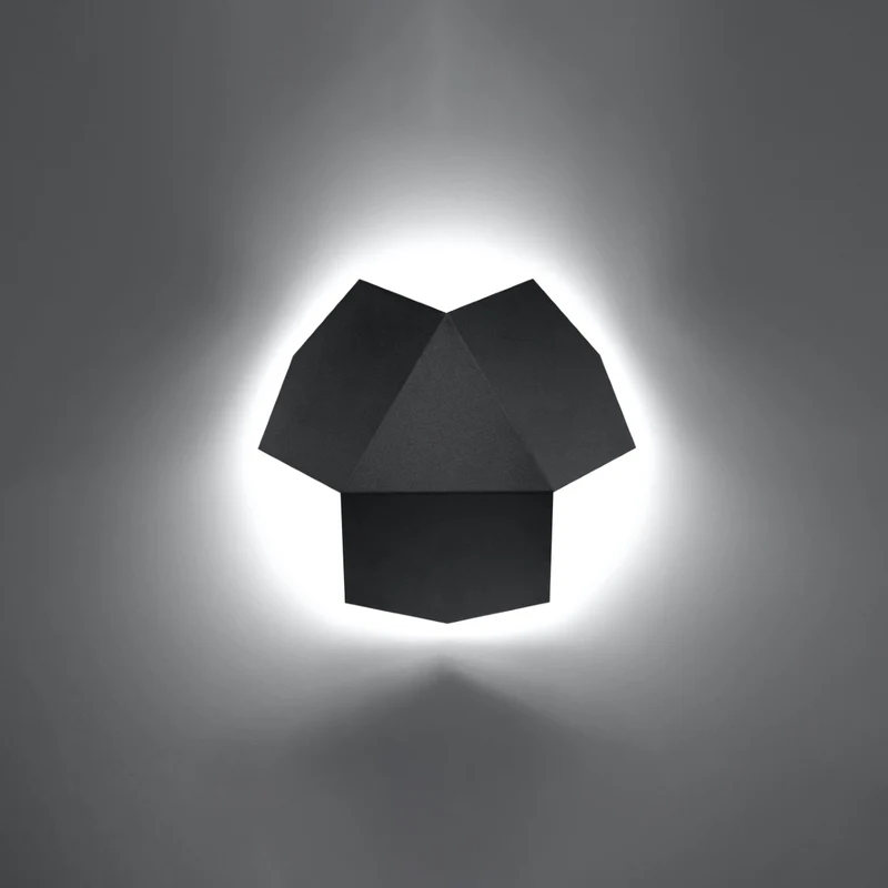 Minimalistische schwarze Wandleuchte – Noxara