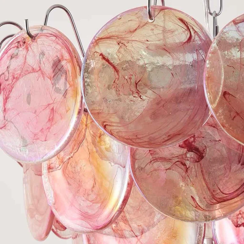 Chandelier Multi-Layer Cluster Murano Glass Disc, 3 Colors