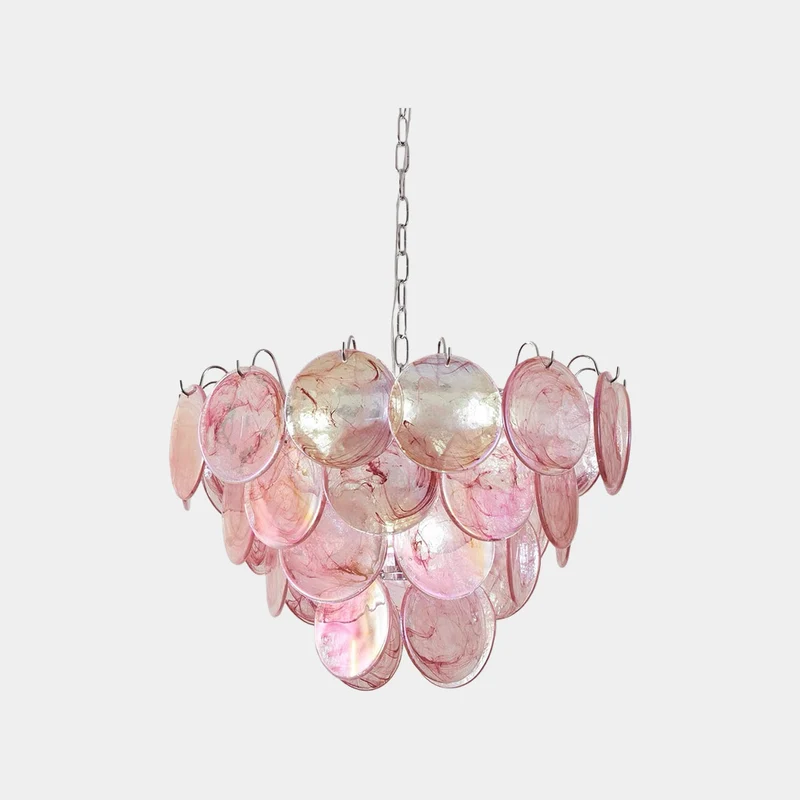 Chandelier Multi-Layer Cluster Murano Glass Disc, 3 Colors