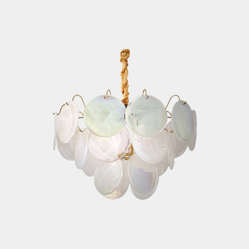 Chandelier Multi-Layer Cluster Murano Glass Disc, 3 Colors