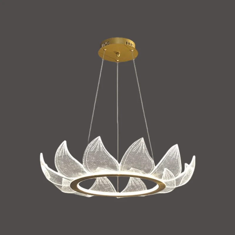 Chandelier Round Lotus Flower Petal LED Dimmable