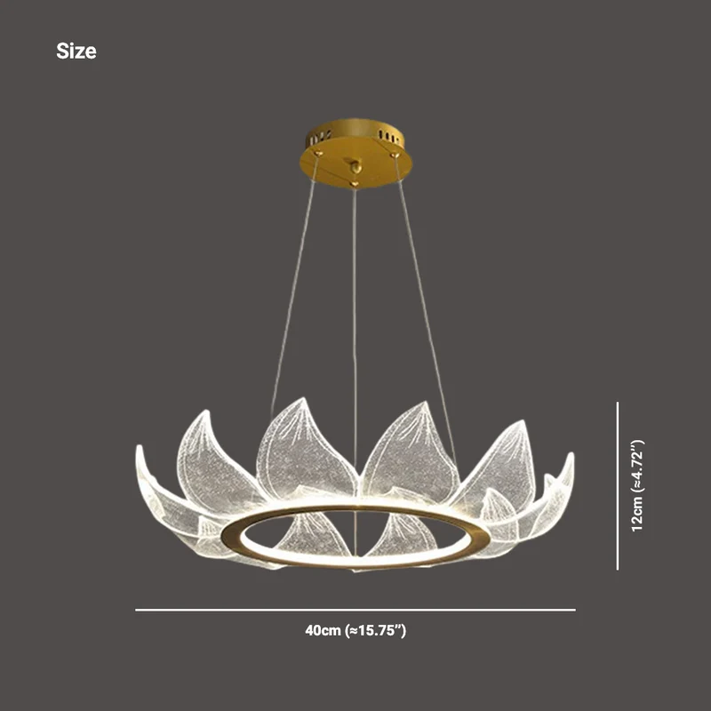 Chandelier Round Lotus Flower Petal LED Dimmable