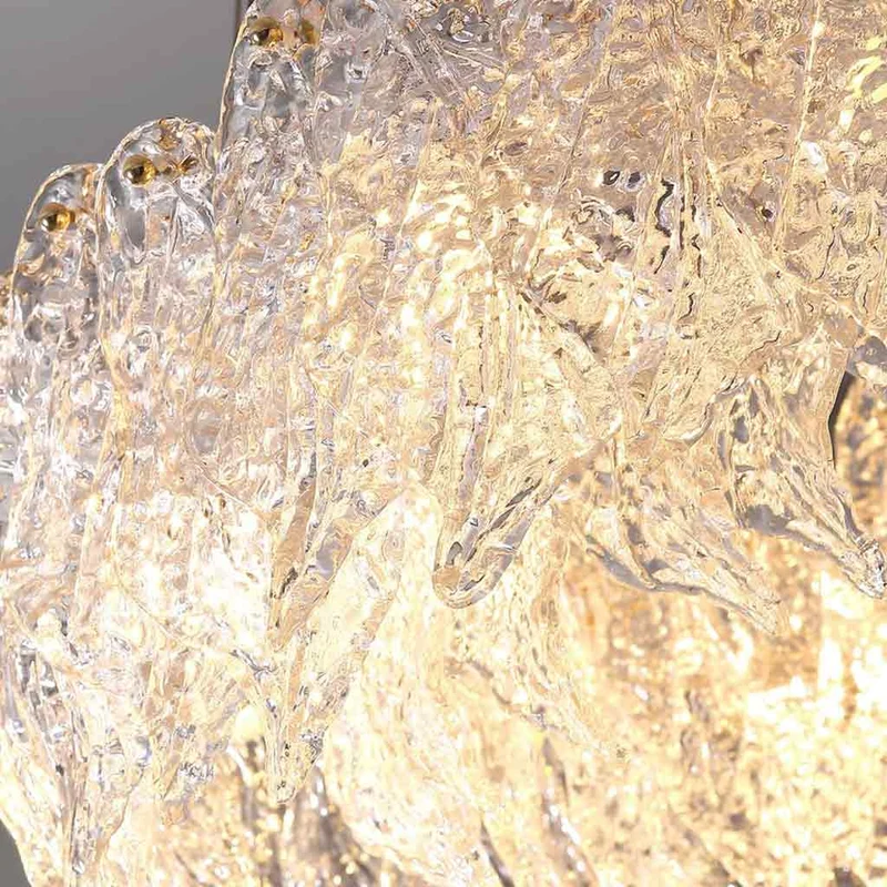 Pendant Light Chandelier Luxury Frosted Glass Leaf