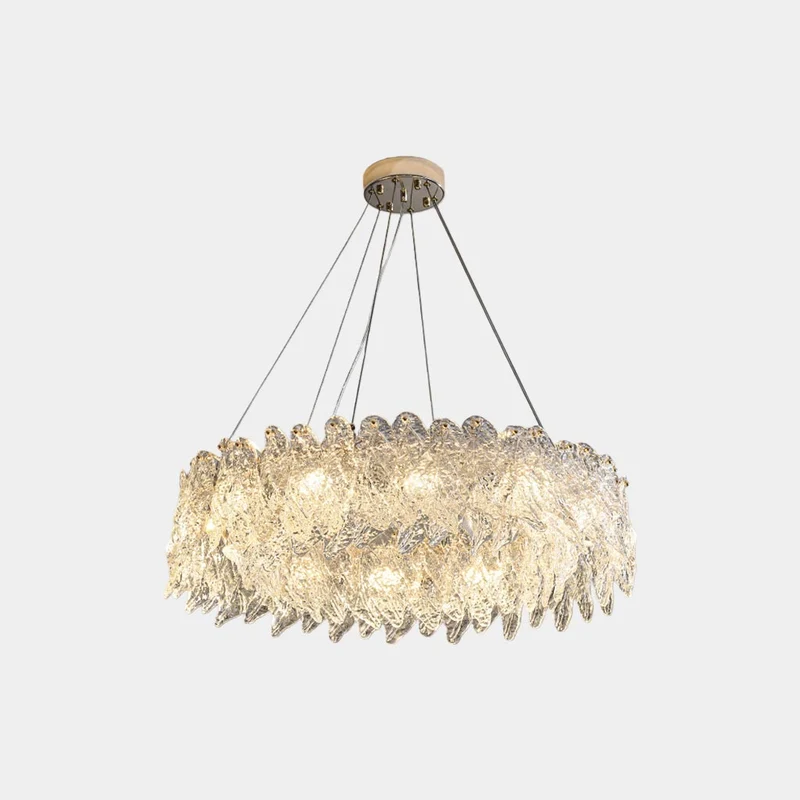 Pendant Light Chandelier Luxury Frosted Glass Leaf