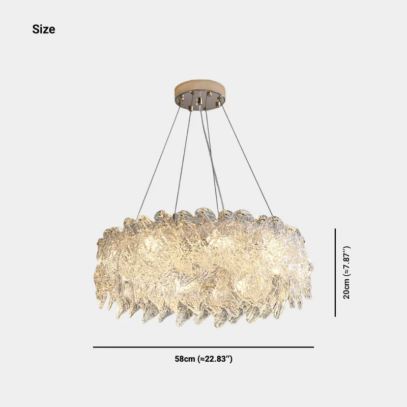 Pendant Light Chandelier Luxury Frosted Glass Leaf