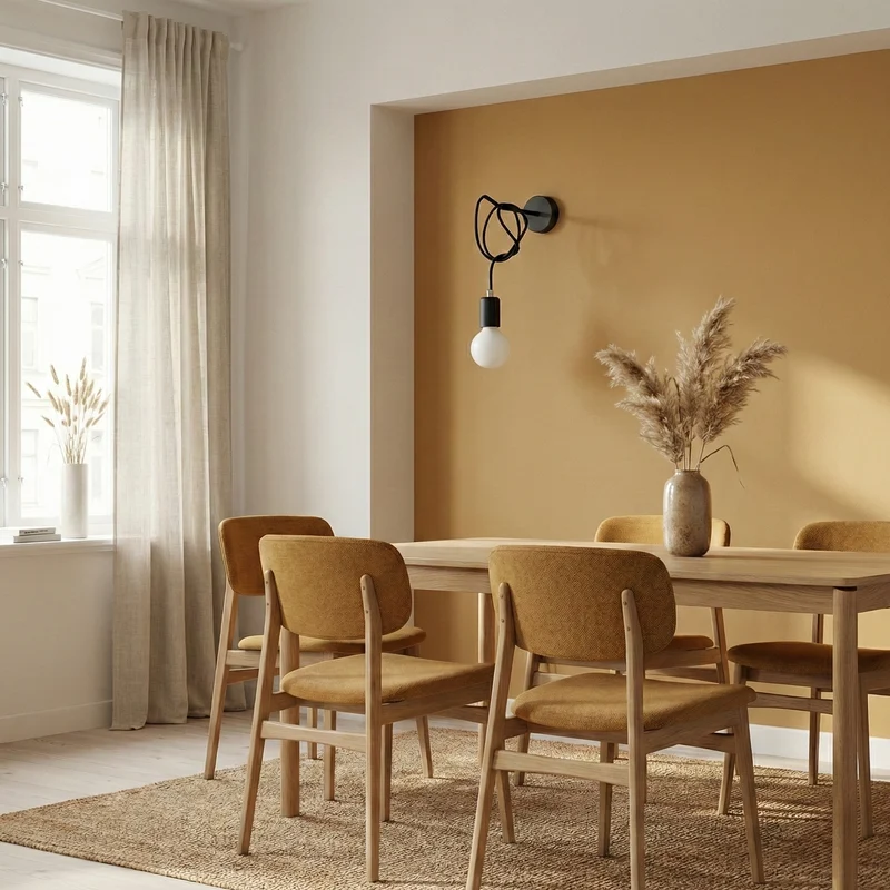 Minimalistische schwarze Wandleuchte für das Wohnzimmer – Modell Ardyne