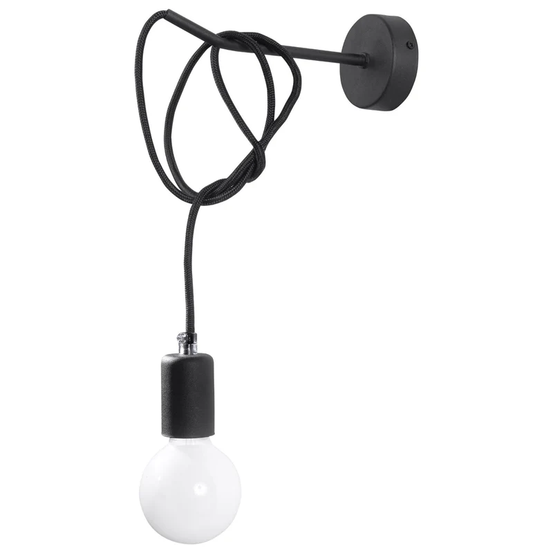 Minimalistische schwarze Wandleuchte für das Wohnzimmer – Modell Ardyne
