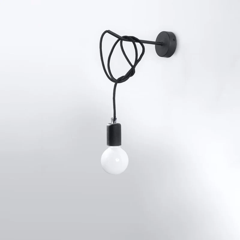 Minimalistische schwarze Wandleuchte für das Wohnzimmer – Modell Ardyne