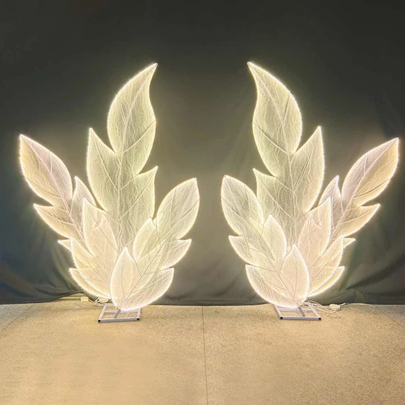 LED Floor Lamp Cloth Maple Leaves for Wedding, Two Pieces