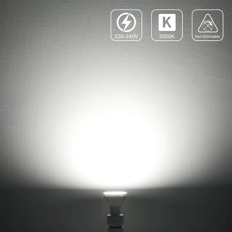 Lepro GU10 LED Kaltweiss, 4W 345 Lumen LED GU10 Kaltweiß, Leuchtmittel 5000 Kelvin Kaltweiss, LED Lampe GU10 Nicht Dimmbar, 5er Pack