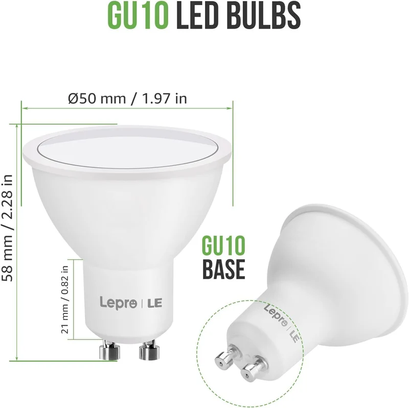 Lepro GU10 LED Kaltweiss, 4W 345 Lumen LED GU10 Kaltweiß, Leuchtmittel 5000 Kelvin Kaltweiss, LED Lampe GU10 Nicht Dimmbar, 5er Pack