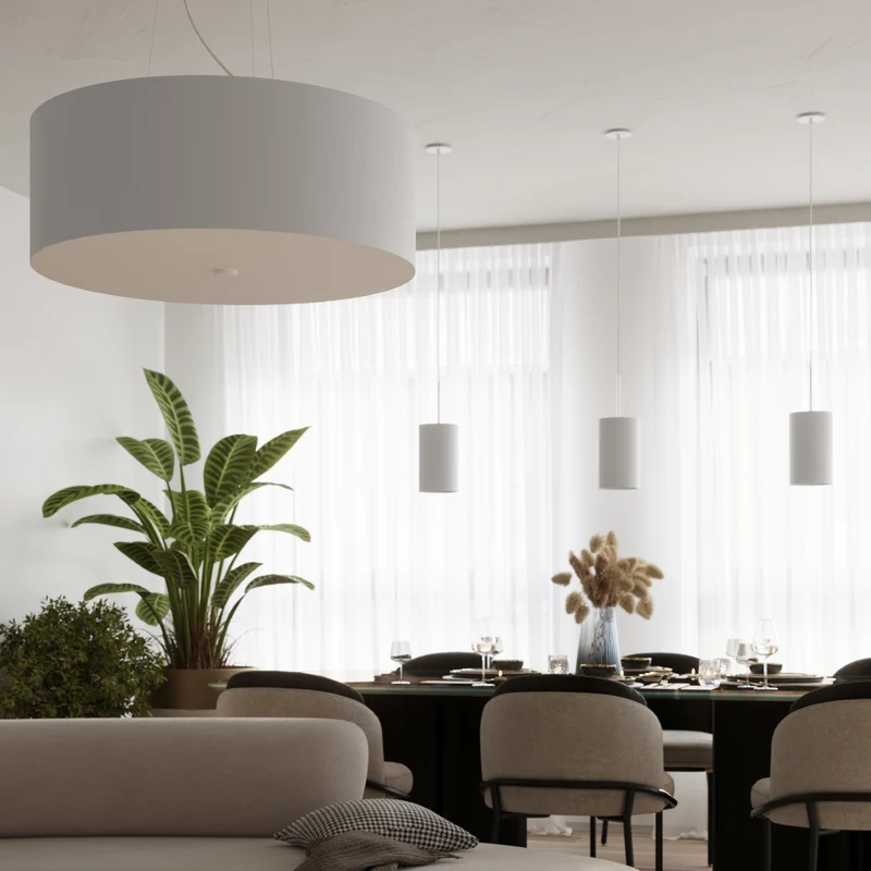 Minimalistischer weißer Kronleuchter für das Wohnzimmer – Arvelio