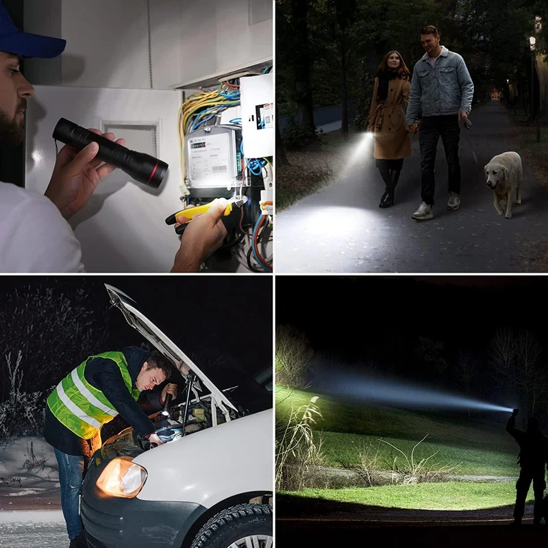 Lepro LED Taschenlampe Extrem Hell, OSRAM LE3000 P9 Batteriebetriebene Taschemlampen, IPX4 Wasserdicht Zoombare Handlampe mit 5 Modi, für Camping, Outdoor, Wandern, 4 AA Batterien(nicht enthalten)
