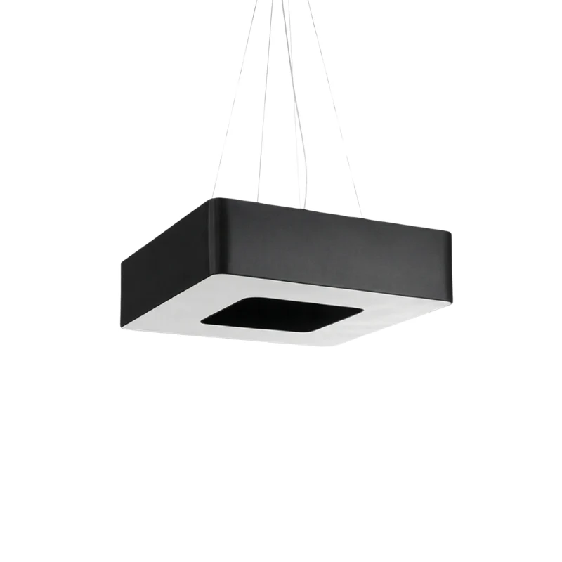 Minimalistischer schwarzer quadratischer Kronleuchter für das Wohnzimmer – Modell Eraphis