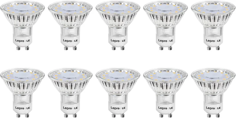 Lepro GU10 LED Lampe, 3W 250 Lumen LED Leuchtmittel, 2700 Kelvin Warmweiß ersetzt 35W Halogenlampen, 100 Grad Abstrahlwinkel, 10er Pack