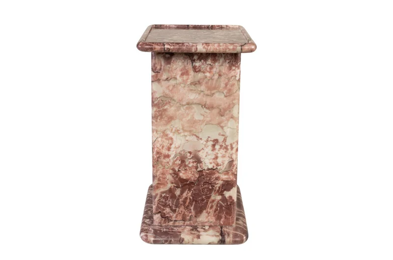 Casa Padrino Luxus Marmor Beistelltisch Rosa 30,5 x 23 x H. 41,5 cm - Schlanker Beistelltisch aus hochwertigem Rosalia Pink Marmor - Luxus Möbel
