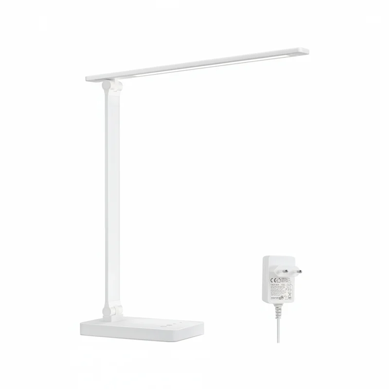 Lepro Schreibtischlampe, LED Tischlampe Dimmbar, Nachttischlampe 800LM 3 Farben und 5 Helligkeitsstufen, Tageslichtlampe Augenschutz, Tischleuchte, Schreibtisch Lampe für Kinder, Büro, Weiß