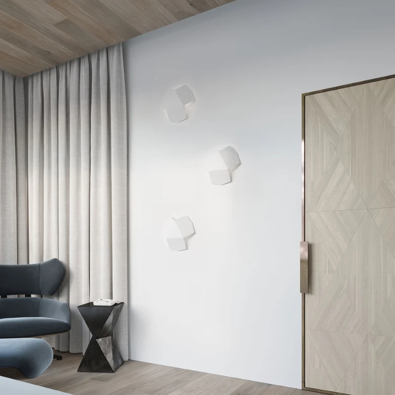 Design-Wandleuchte aus weißem Stahl – Erythrae