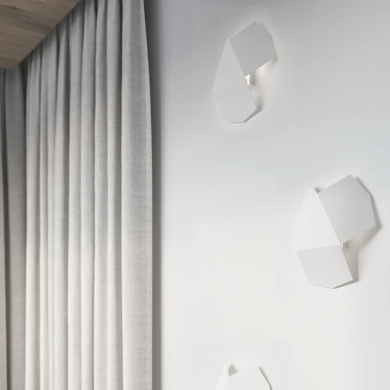 Design-Wandleuchte aus weißem Stahl – Erythrae