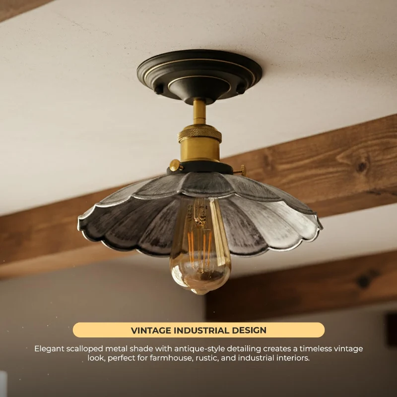 Vintage Deckenleuchte Semi Flush Mount | Retro Design ~3952