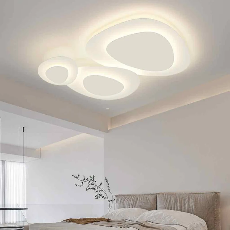 Flush Mount Ceiling Light Geometirc Dimmable LED, White