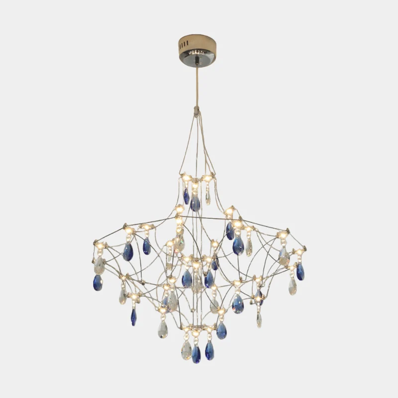 Chandelier Ambient Shiny Mira Blue Crystal LED