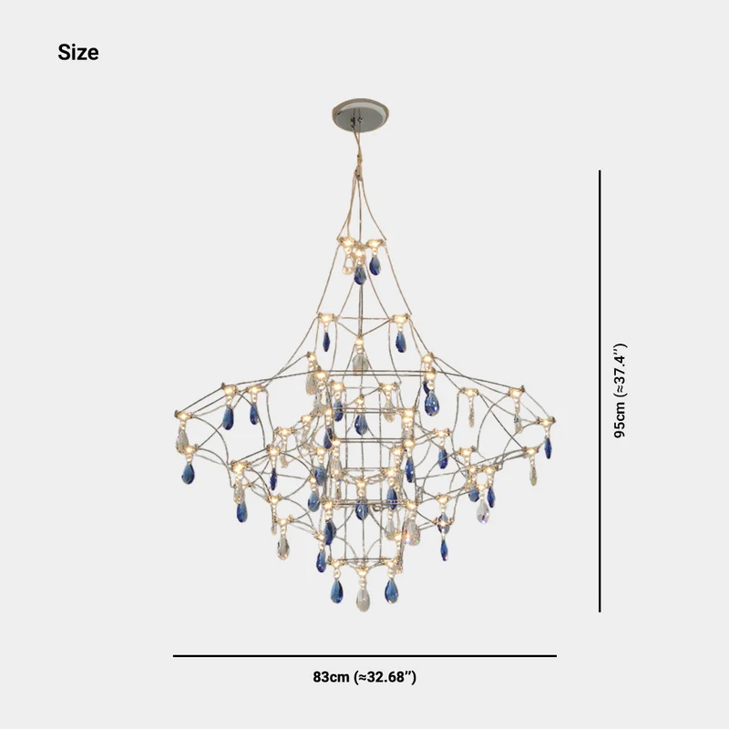 Chandelier Ambient Shiny Mira Blue Crystal LED