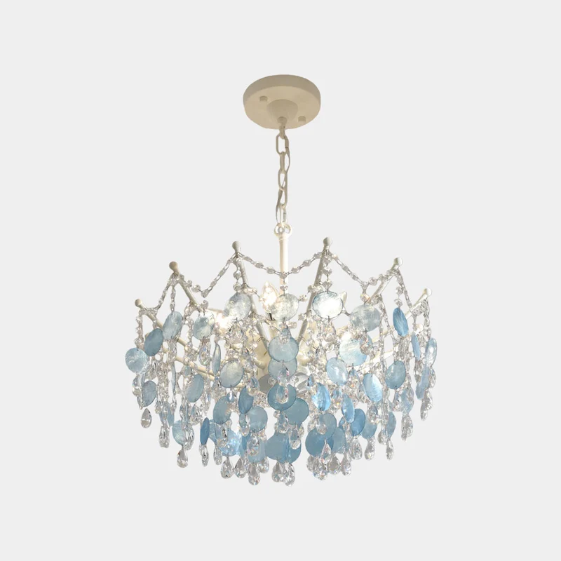 Chandelier French Branch Crystal Blue Shells