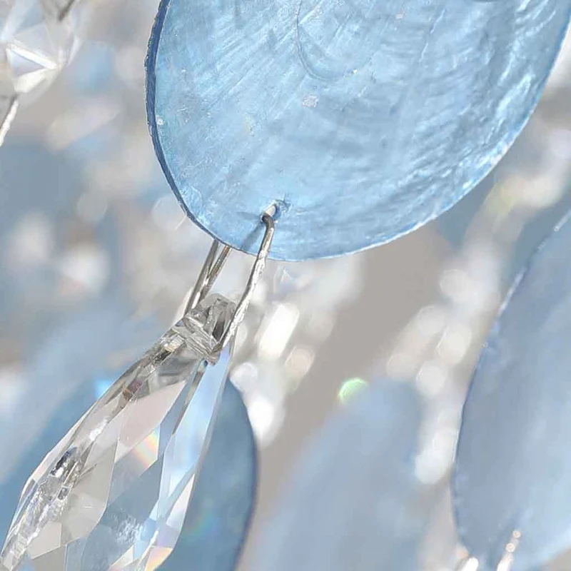 Chandelier French Branch Crystal Blue Shells