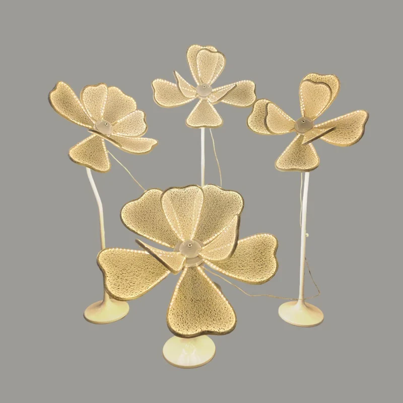 Floor Lamp Ambient Wedding Peony Flower LED, 4 Pieces