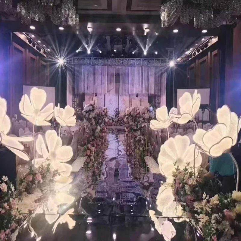 Floor Lamp Ambient Wedding Peony Flower LED, 4 Pieces