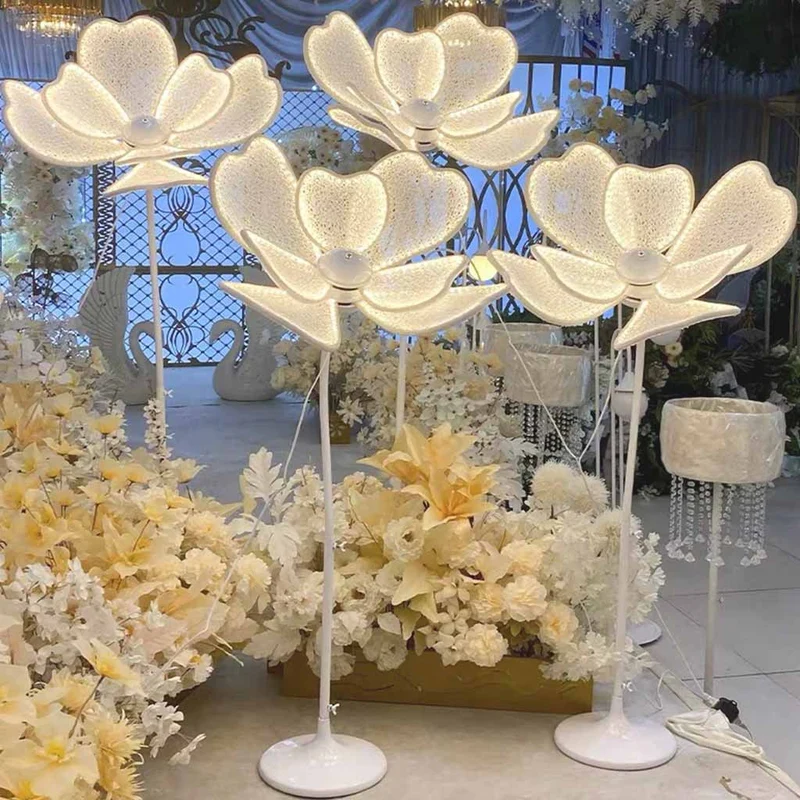 Floor Lamp Ambient Wedding Peony Flower LED, 4 Pieces