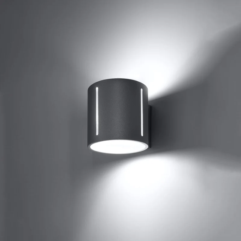 Moderne Wandleuchte aus Aluminium in Grau – Orphéal