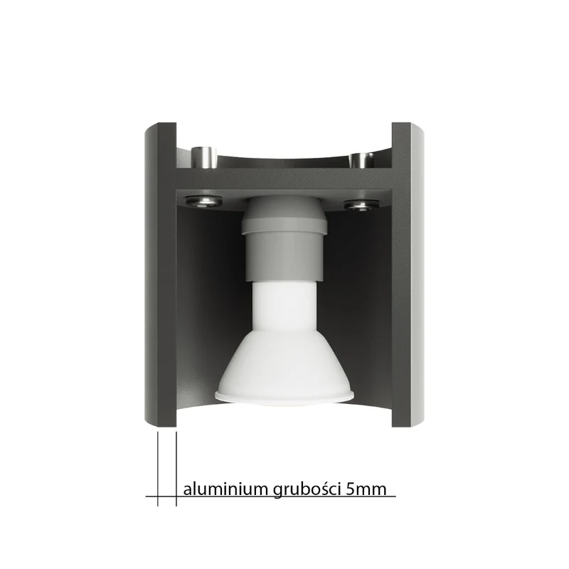 Moderne Wandleuchte aus Aluminium in Grau – Orphéal
