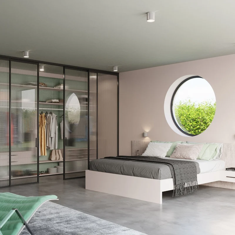 Moderne Wandleuchte aus Aluminium in Grau – Orphéal