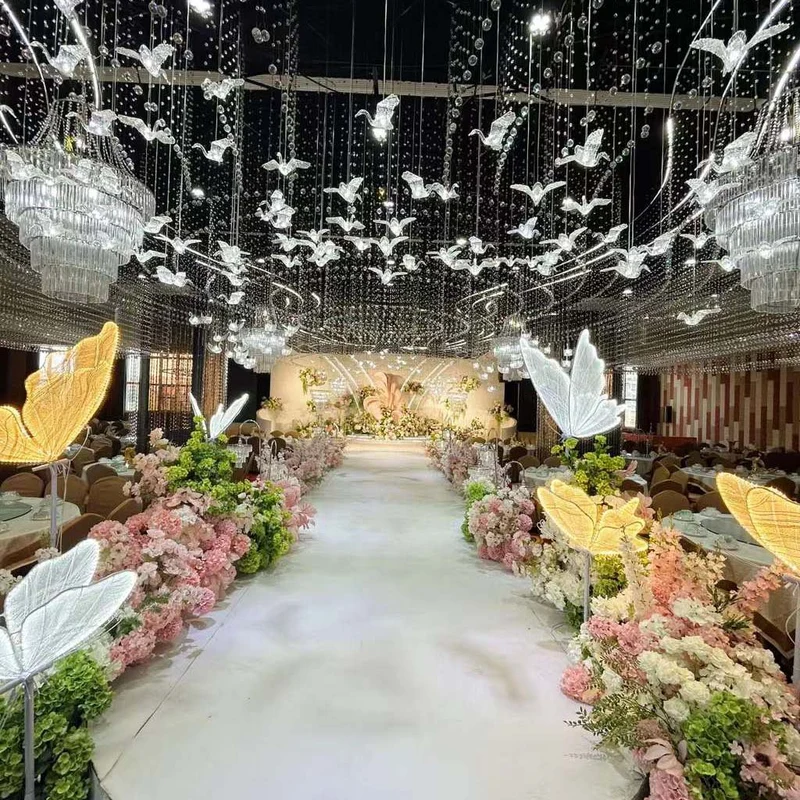 Floor Lamp Fabric Butterfly for Wedding / Event Decoration