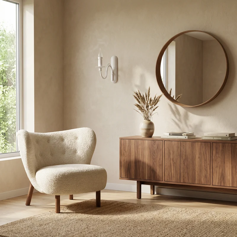 Moderne Wandleuchte aus weißem Stahl mit Kerzenhalter-Design – Modell Asterwyn
