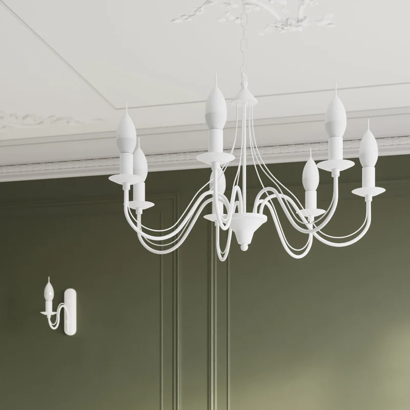 Moderne Wandleuchte aus weißem Stahl mit Kerzenhalter-Design – Modell Asterwyn