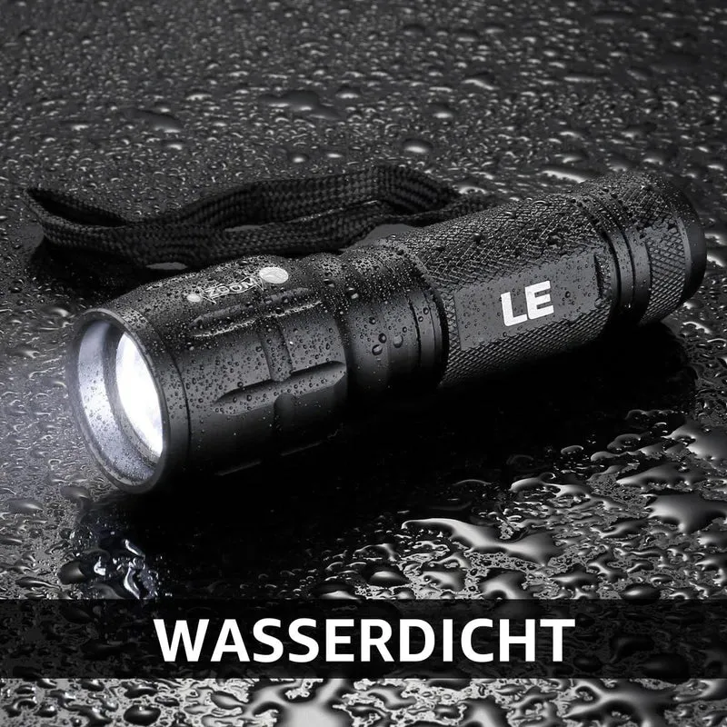 LE LED Taschenlampe Klein, LE1000 Extrem Hell Zoombare Mini Taschenlampen Batteriebetrieben für Kinder, Tragbare Flashlight, Wasserdichte Torch, Handlampe für Camping, Outdoor, Wandern, Notfälle
