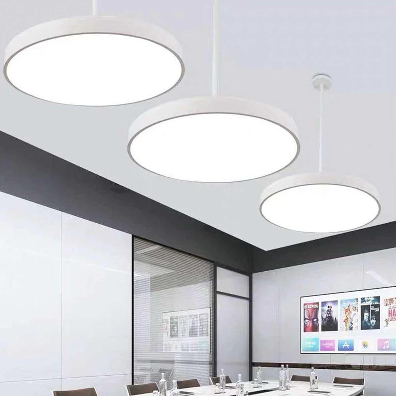Pendant Light Minimalist Round LED for Office, Black / White
