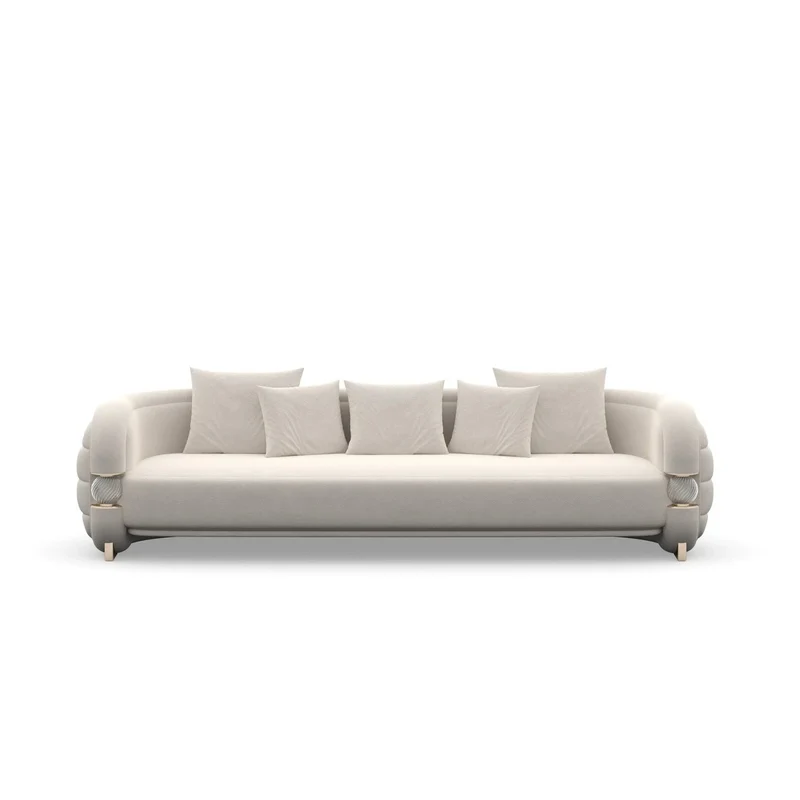 Casa Padrino Luxus Sofa Modern Grau / Beige - Hochwertige Verarbeitung - Moderne Wohnzimmer Möbel - Luxus Qualität