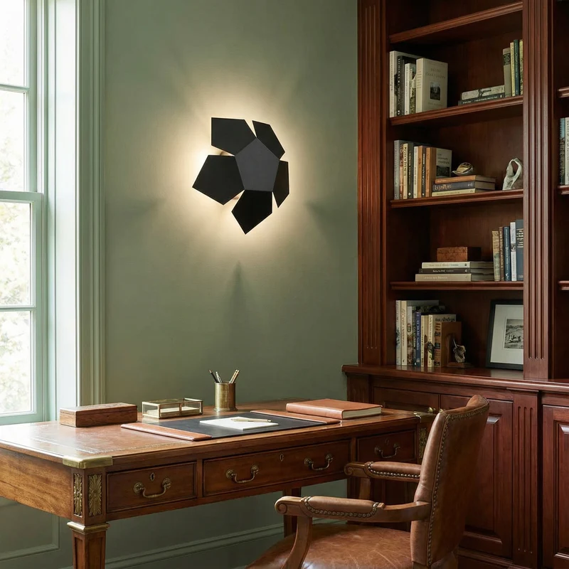 Wandleuchte modernes schwarzes Stahl-Wohnzimmer - Modell Noxara