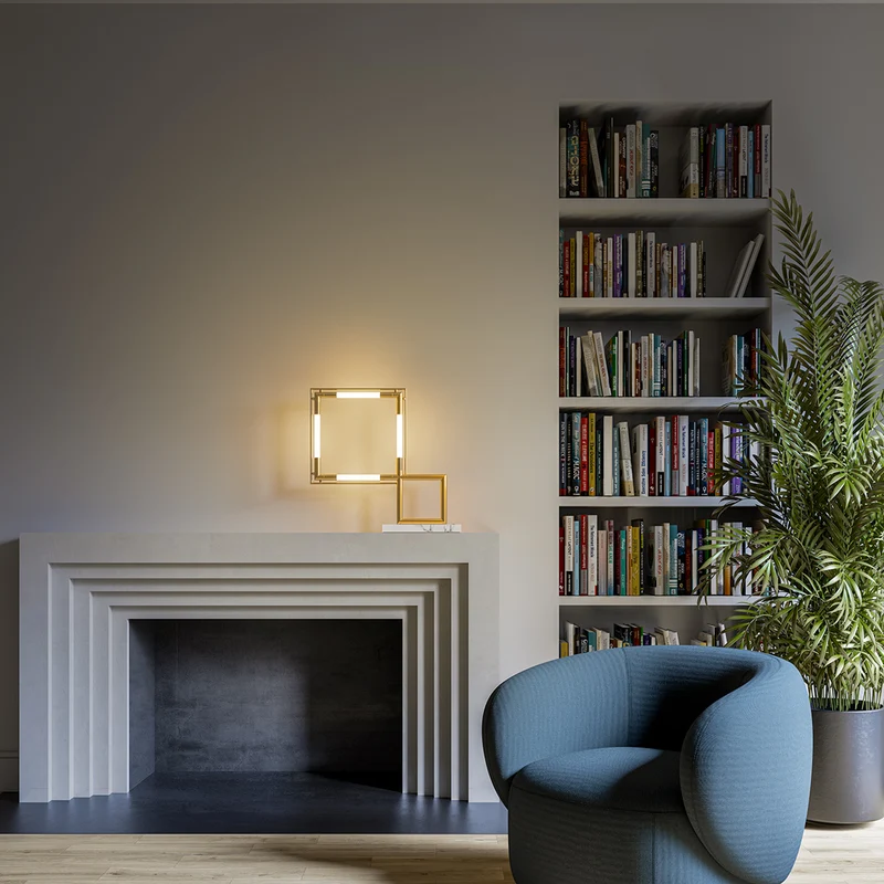 Table Lamp QUADRO by Jacques Adnet for Lumen Center