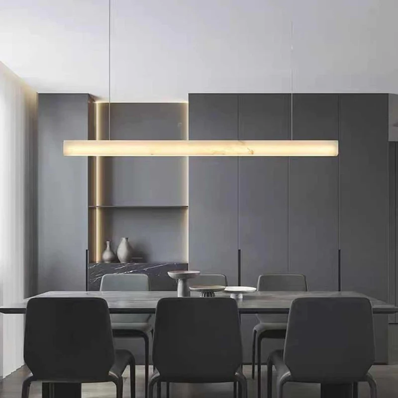 Pendant Light Minimalist Natural Marble Linear LED