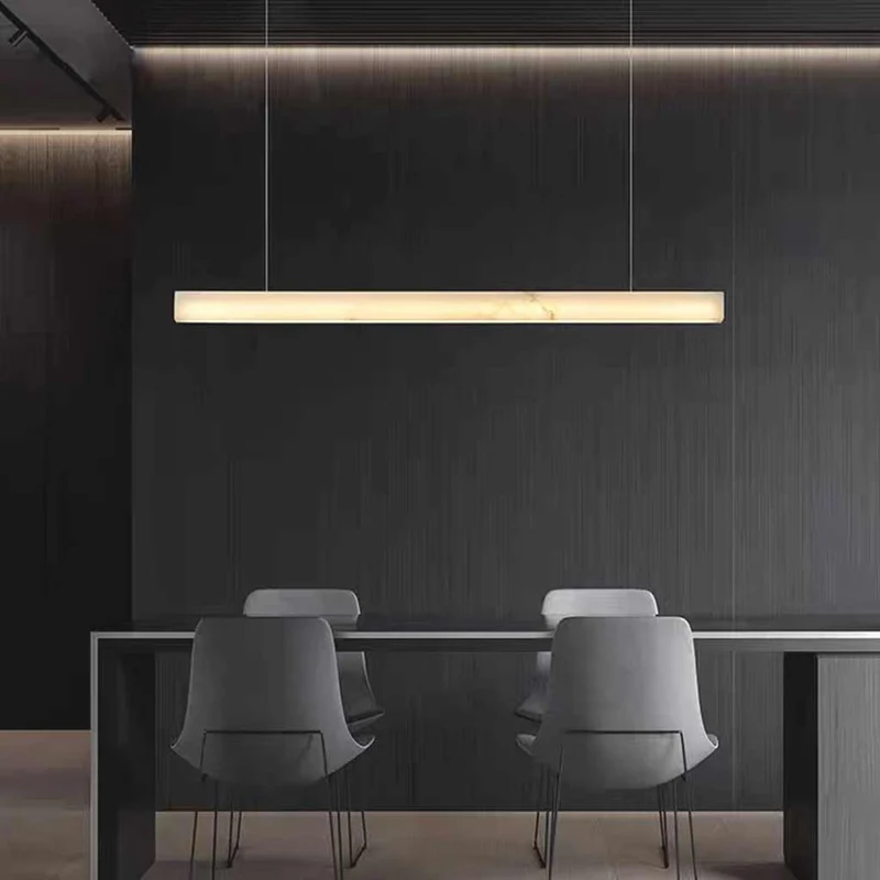 Pendant Light Minimalist Natural Marble Linear LED