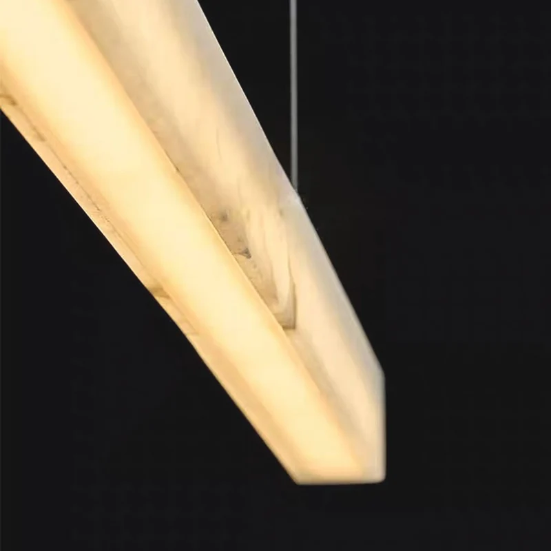 Pendant Light Minimalist Natural Marble Linear LED