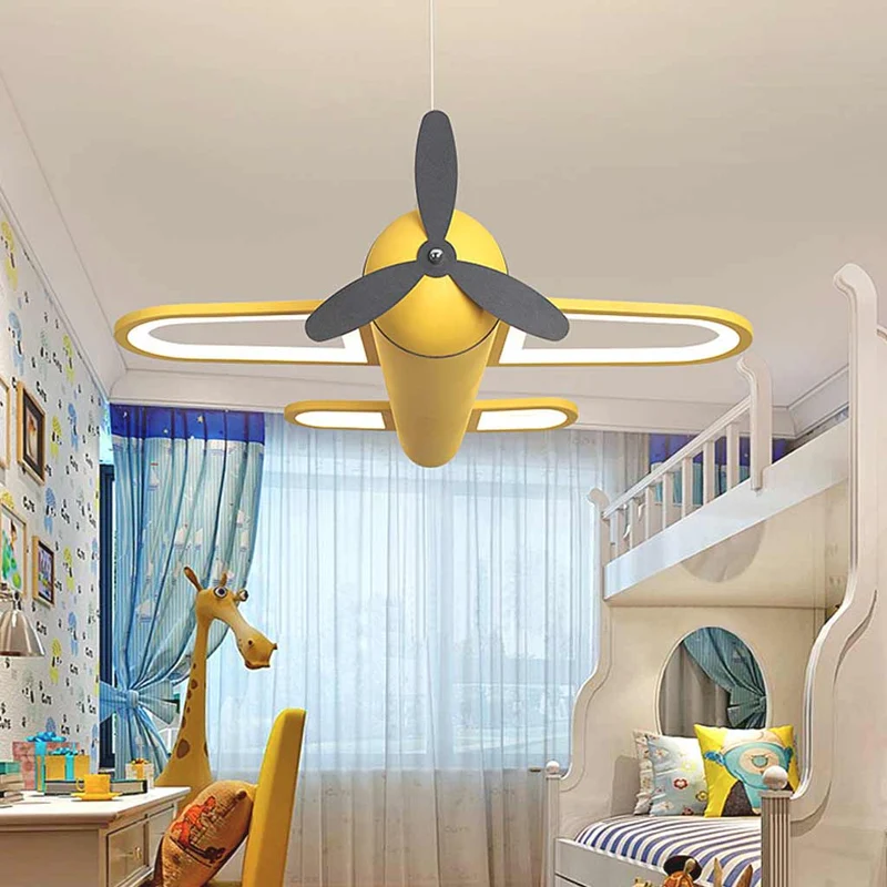 Pendant Light Airplane Dimmable LED for Kids Room