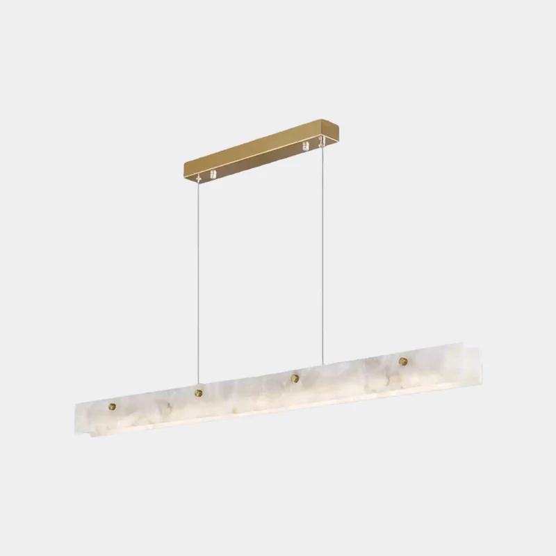 Marble Linear Pendant Light Dimmable LED for Dining Room